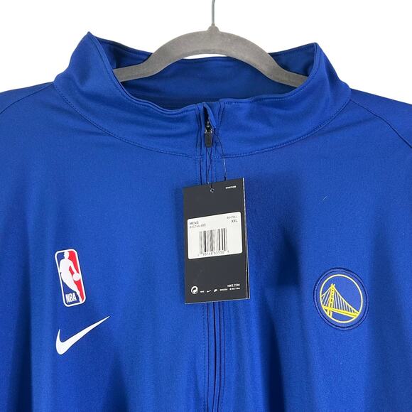Golden State Warriors Nike Half Zip Long Sleeve Pullover Shirt Jacket Royal Blue - Picture 6 of 10